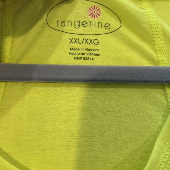 Tangerine XXL Safety Green Color Ruched at sides EUC Might not have ever worn - Picture 2 of 7